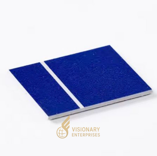 Lamicoid azul sobre blanco