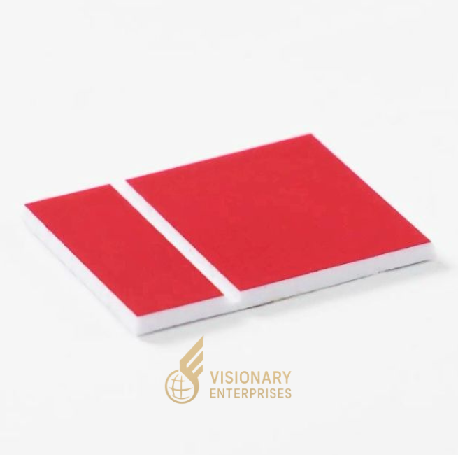 Lamicoid rojo sobre blanco